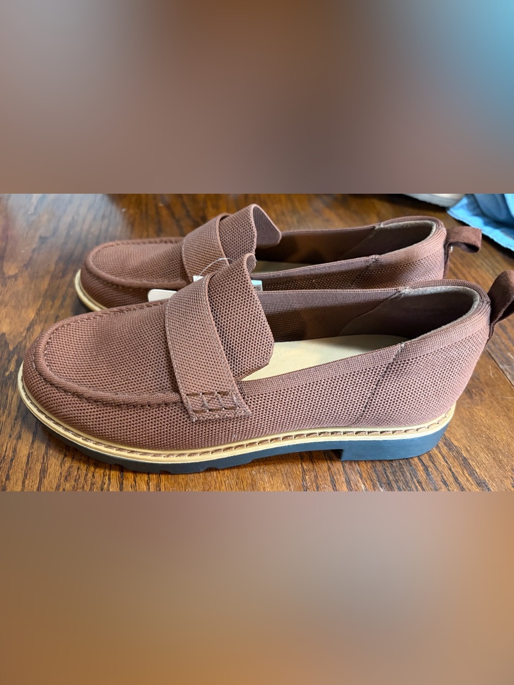 Taryn Rose Brown Woven Penny Loafers